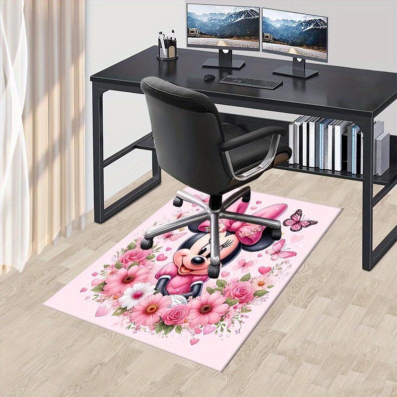

Minnie Mouse,Pink Flowers,Butterflies Office Carpet Soft Polyester Entrance Carpet Washable Non-slip Machine Washable Indoor Carpet Living R 60cm by 90cm
