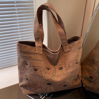 Bolsa Tote Grande de Lona Feminina Coreana da Moda, Edição 2025 – Bolsa de Ombro Versátil, Casual e Espaçosa para Deslocamento