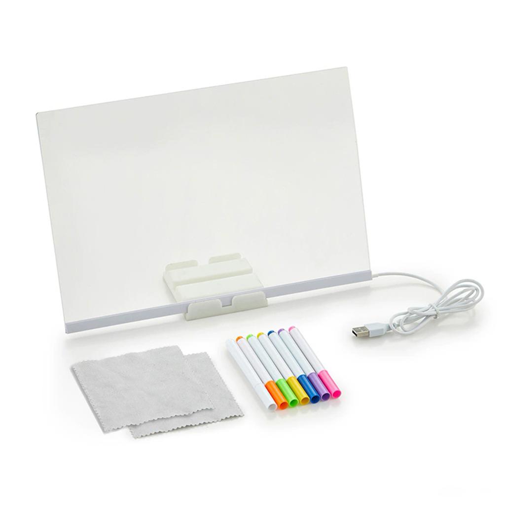 DIY Handwritten Luminous Night Light Erasable Message Board Atmosphere Light Acrylic Painting Board Stall Display Board