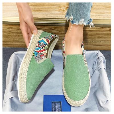 2025 Zomer Herfst Heren Canvas Schoenen Ademende Heren Casual Schoenen Slip-On Hennep Schoenen Graffiti Espadrilles Dames Schoenen Flats