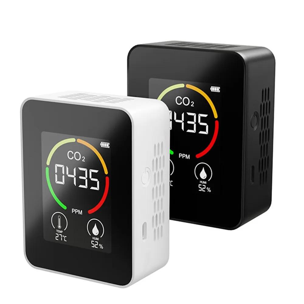 CO2 Detector CO2 Air Quality Monitor (thermometer/hygrometer /CO2 Sensor), White.