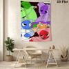 Rainbow Friends Force Wandteppich Ästhetischer Wandbehang Bedruckte Stoffdecke Dekorative Wandteppiche für Schlafzimmer Wohnzimmer Heimdekoration