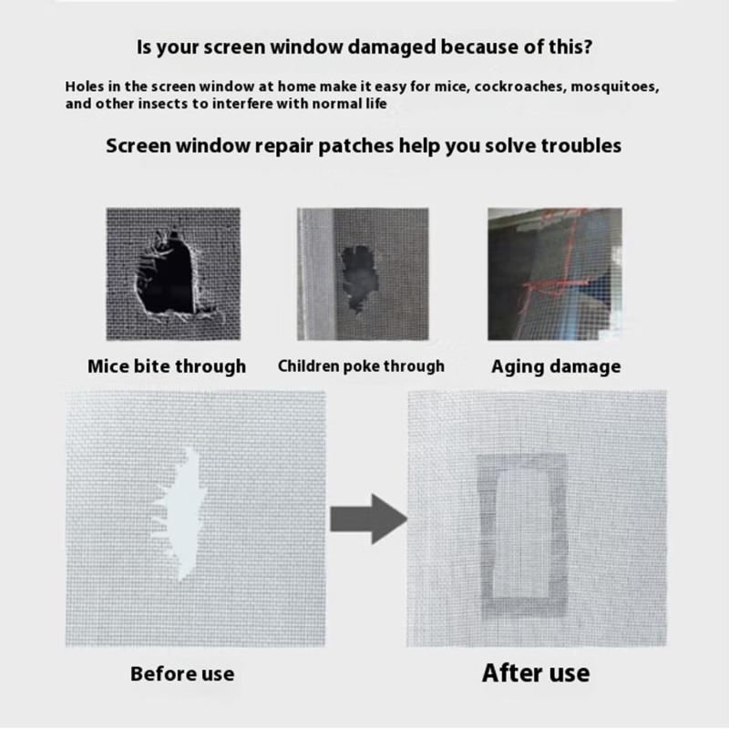 Window Screen Repair Tape,Strong Adhesive Mesh Patches Tape 6 Rolls Window Screen Repair Kits for Window or Door
