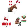 Christmas Horse Party Costume Accessoriesset 5 Pcs Santa Leg Wraps With Faux Fur Trim