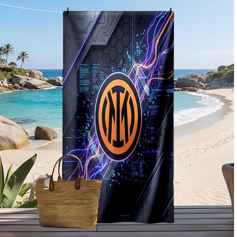 Asciugamano da Spiaggia Stampato Borussia Dortmund Asciugamano Morbido ad Asciugatura Rapida Coperta da Spiaggia Rettangolare Grande Portatile per Viaggio Piscina