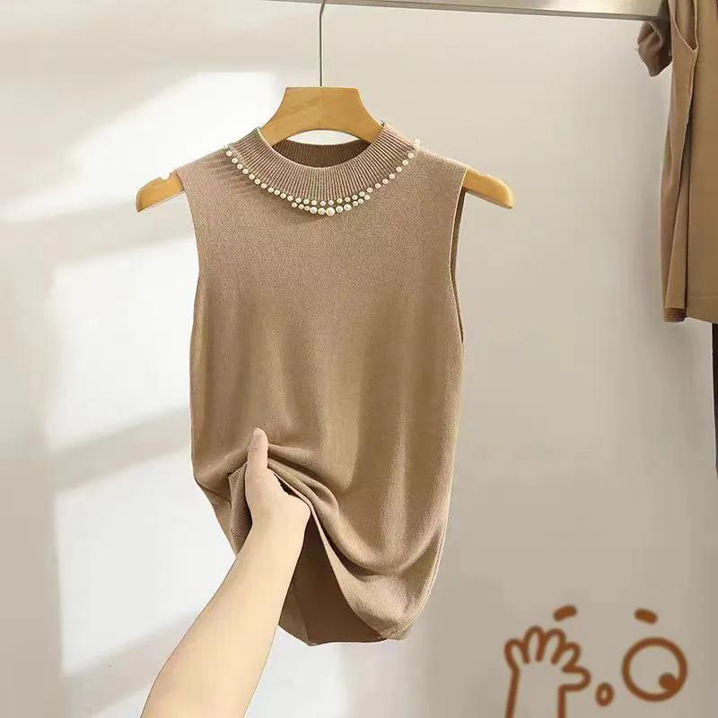 WTEMPO Spring Summer Sleeveless Bottoming Tank Tops Large Size Women's Solid Color Casual Versatile V-Neck Camisole Vests