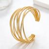 Trendy Geometric Half-Circle Open Bracelet - Versatile Stackable European Fashion Jewelry