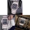 Fashion Mens Barrel Shape Quartz Watch With Alloy Band For Casual Business Wear