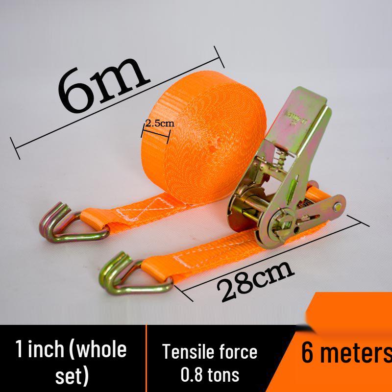 Ratchet Tie-Down Straps with Hooks for Cargo Securing