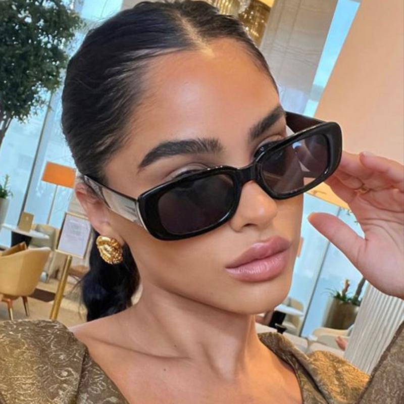 Elegant White Rectangle Sunglasses Fashion Popular Small Frame Sun Glasses Women Men Square Shades Summer Traveling Eyewear