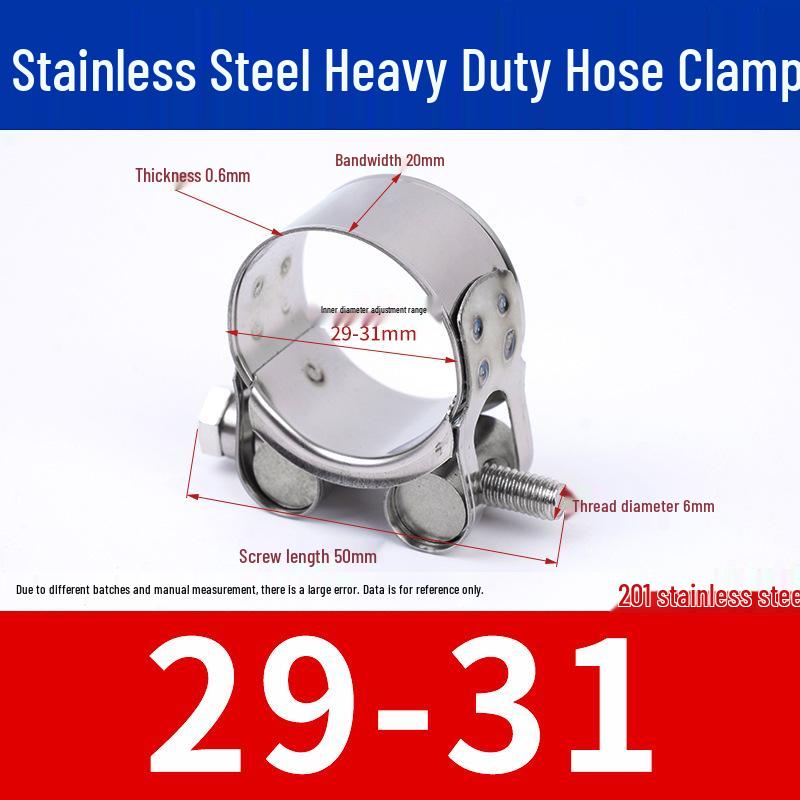 304 Stainless Steel European-Style Heavy-Duty Worm Drive Hose Clamp