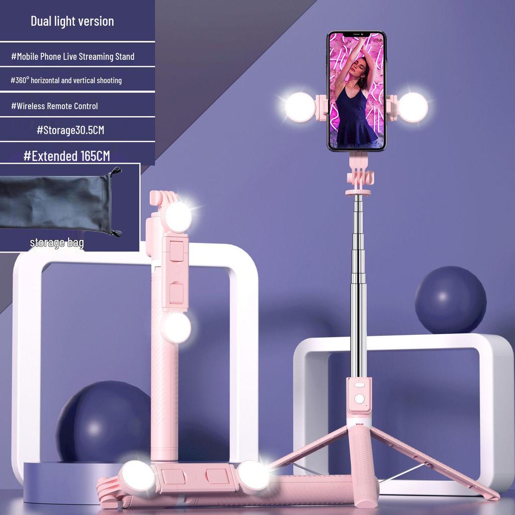 Mobiler Bodenständer für Telefon - 1,7 m Stativ mit tragbarem Selfie-Stick für Live-Übertragungen im Freien