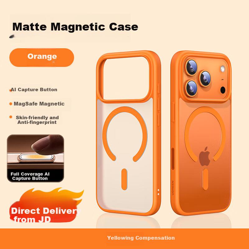 UGreen AI Camera Button Full Coverage | Soft Edge Anti-ScratchIPhone 17 Pro Case, Ultra-Thin Airbag Shockproof Full Coverage Soft Edge