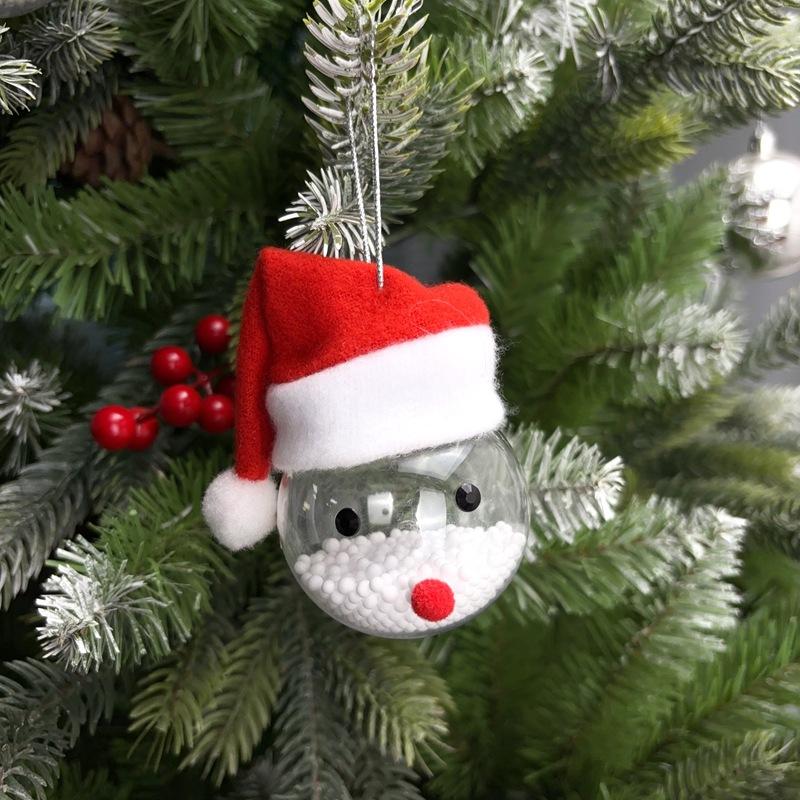 WTEMPO Christmas Tree Decoration Christmas Ball Decor Hanging Pendents for Store & Home & Office Christmas Tree PET Clear Ball Antler Snowman Pendants