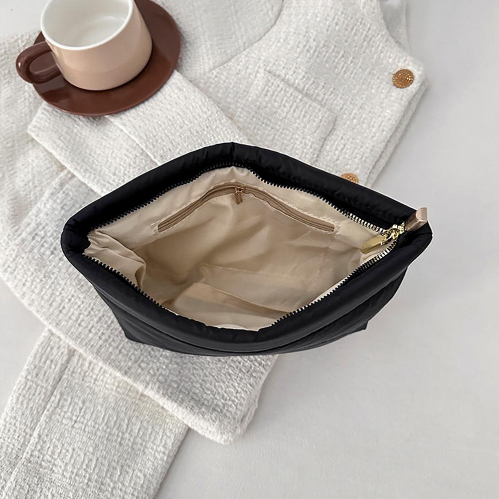Fashion Cosmetic Bag for Women Girls Cute Puffer Makeup Clutch Solid Toiletry Organizer Pouch Storage Pouches for Organization