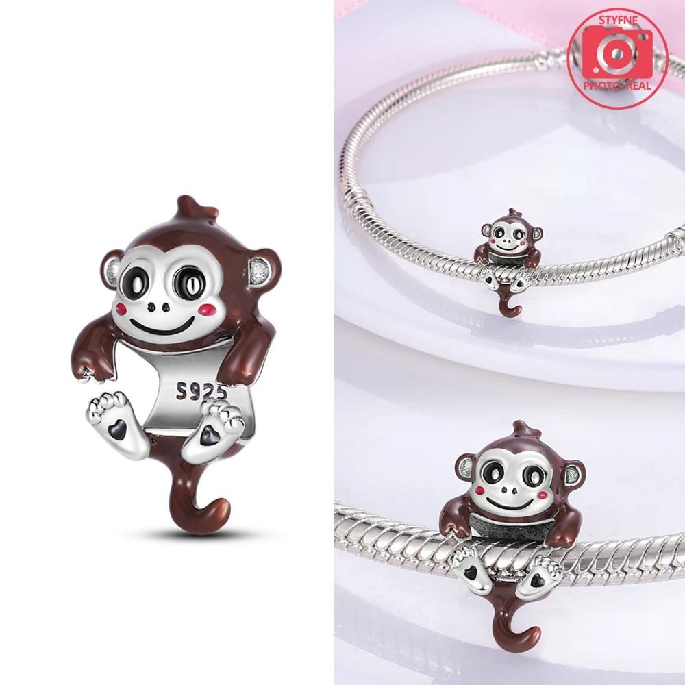 New Copper Colors Monkey Pendant Fit Copper Colors Original Bracelets Diy Birthday Jewelry Gift