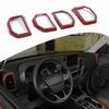 For Ford Bronco Sport + AC Air Vent Outlet Cover Trim Ring Bezels Red Carbon
