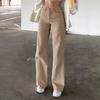 European and American High-waisted Solid Color Slim-fitting Jeans for Women