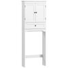 Toilet Storage Unit, Bathroom Cabinet, 2 Doors, Drawer, Adjustable Shelf, White