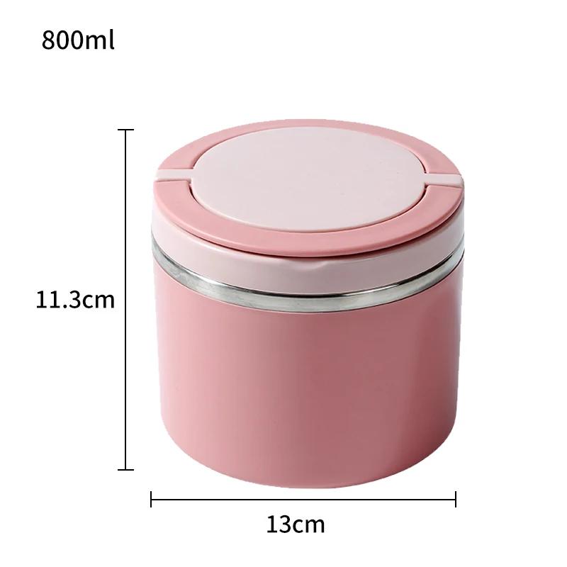 600/800ml Food Thermal Lunch Box Insulated Soup Cup Thermos Containers Stainless Steel Thermo Bento Box for School Children