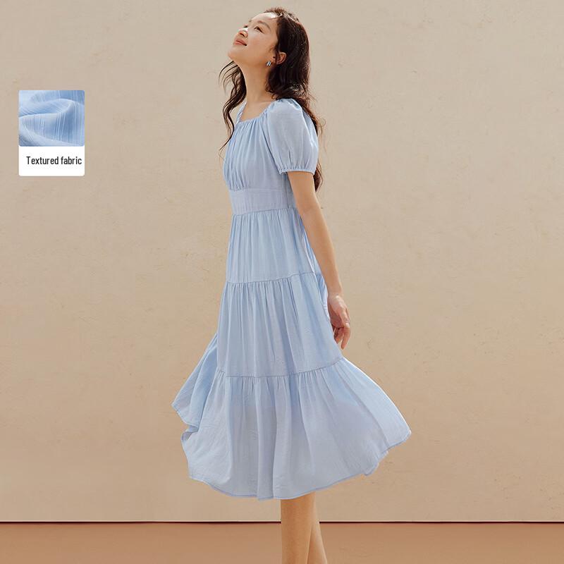 

INMAN French Square Collar Midi Dress S