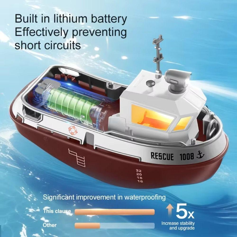Dual Motors Remote Control Ship 1:32 Scale Mini RC Boat Birthday Gift RC Tugboat  Kids Gift