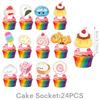 Birthday Party Supplies with Cartoon Food Characters and Happy Birthday Art for Table Arrangements and Hanging Displays