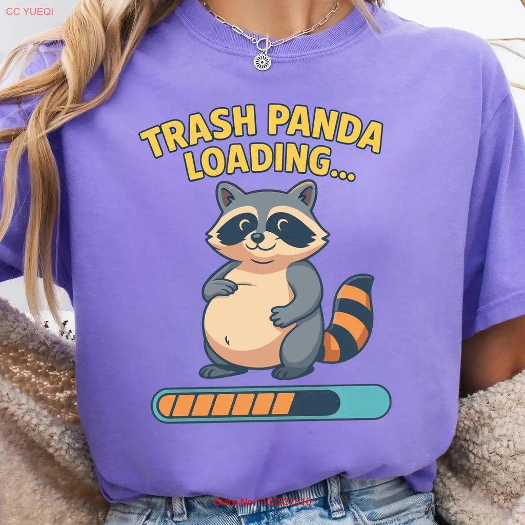 Racoon T Shirt Trash Panda Loading S Crewneck Funny Vintage Graphic Slightly Breathable Comfortable Stretched Versatile