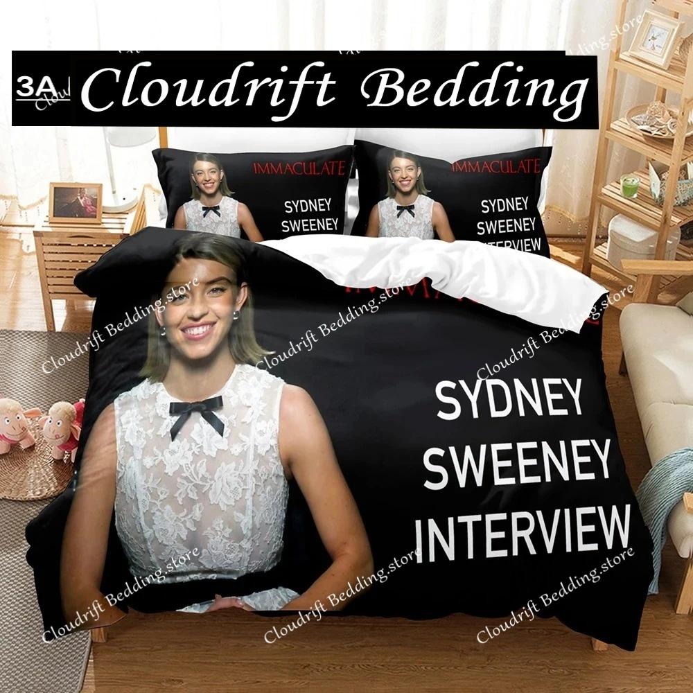 Sydney Sweeney Immaculate Bedding Set Single Twin Full Queen King Size Bed Set Adult Boys Bedroom Duvetcover Sets