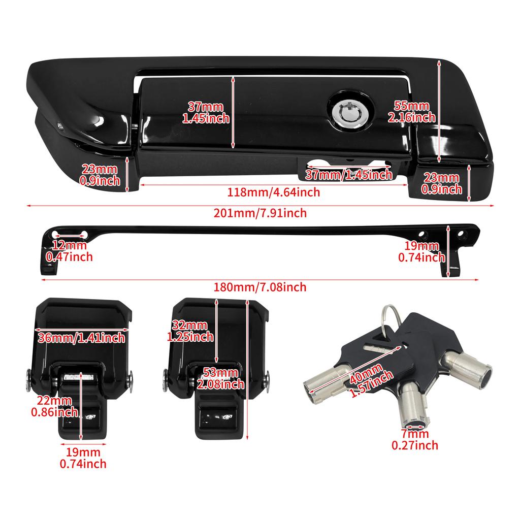Motorcycle Pack Trunk Lid Latch Lock Key Tour Luggage Hardware Kits For Harley Touring Road Street Electra Glide 2014-Up