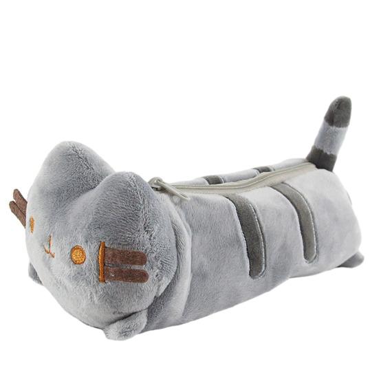 

3D плюшевый пенал с котом на молнии, мягкие канцелярские принадлежности с животными, сумка для ручек с героями мультфильмов, школьные принадлежности для студентов Cat серый