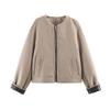 Womens 2026 Loose Casual Round-Neck Zip-Up Jacket With Pockets Lightweight Acrylic Blend Streetwear Style