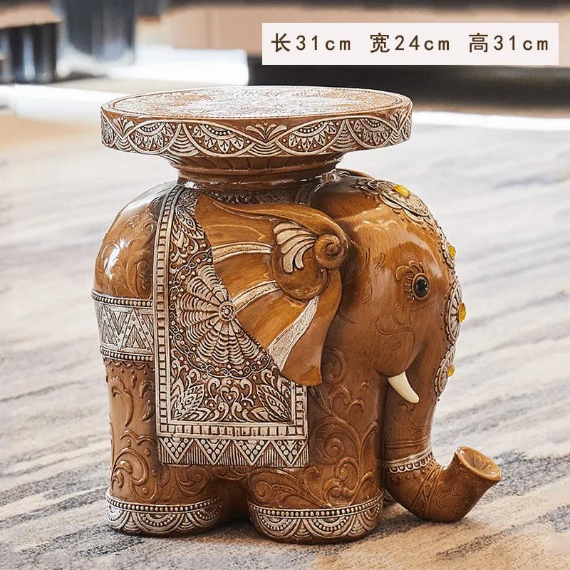 North Elephant Shape Shoe Changing Stool Home Practical Floor Decor Entrance Shoe Stools Tea Table Home Resin Storage Rack