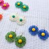 Bohemian Raffia Woven Flower Earrings & Brooches