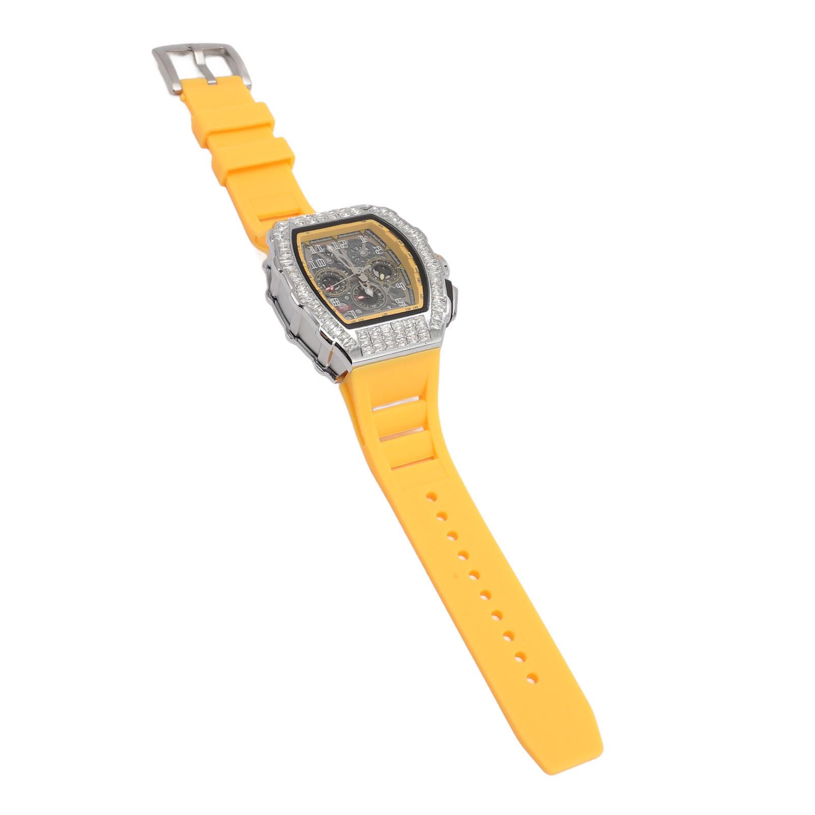 Men Mechanical  0M Waterproof   Hollow Automatic Mechanical Wrist Watch with Silicone Strap