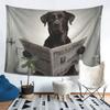 Chocolate Labrador Reading A Newspaper Tapestry Wall Hanging Aesthetic Home Decoration Tapestries for Dorm Room
