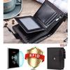 Men's RFID Blocking Zipper Coin Purse Wallet Vintage PU Leather Credit Card Holder Money Bag For Men
