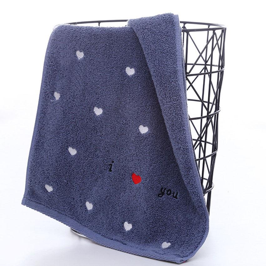 

100% Cotton 3 Colors Face Towel Peach Heart Love Letters Embroidery Bathroom Hair Towel Modern for Adults Kids Toalla De Cara 35X75cm&1pc серый