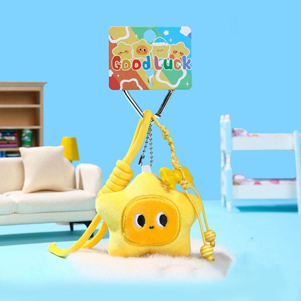 Soft Star Doll Pendant Cartoon Chirping Star Pendant Lovely Plush Star Keychain  Birthday Gift