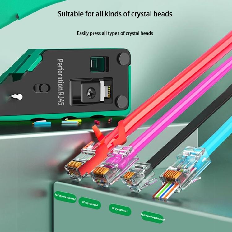 Heavy Duty Networking Cable Crimper Wire Crimping Tool Rj45 Rj11 Wire Stripper Comfortable Grip, Efficient Cutting