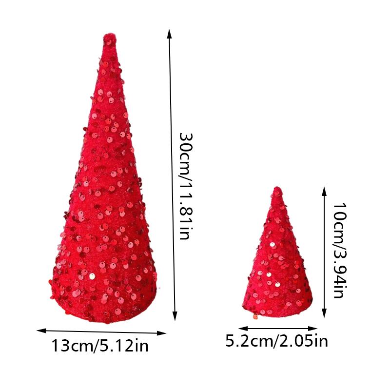 1PC Mini Glitter Tree Props Christmas Tree Ornaments Chirstmas Conical Party Sequins Home Decor