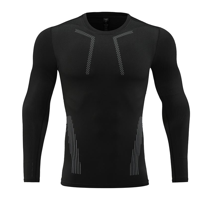 2024 Men's Long-Sleeve Quick-Dry Tight-Fit Running Shirt Fitness Wear