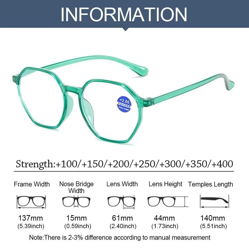 Polygonal Square Frame Anti-Blue Light Reading Glasses Urltra-Light Eye Protection Men Women Elegant Comfortable Eyeglasses
