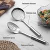 1Pcs Stainless Steel Colander Filter Spoon Multifunctional Oval Oil Skimmer Scoop Long Handle Ramen Scoop Kitchen Utensils