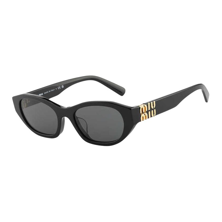 Miu Miu Logo Design Oval Sunglasses Unisex sunglasses Black SMUA03SF