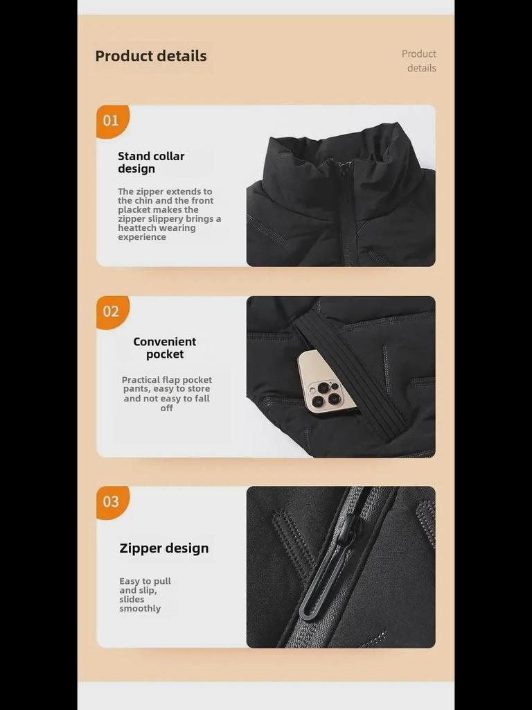 Korean Style Men's Thickened Cotton Vest - Autumn/Winter Trend