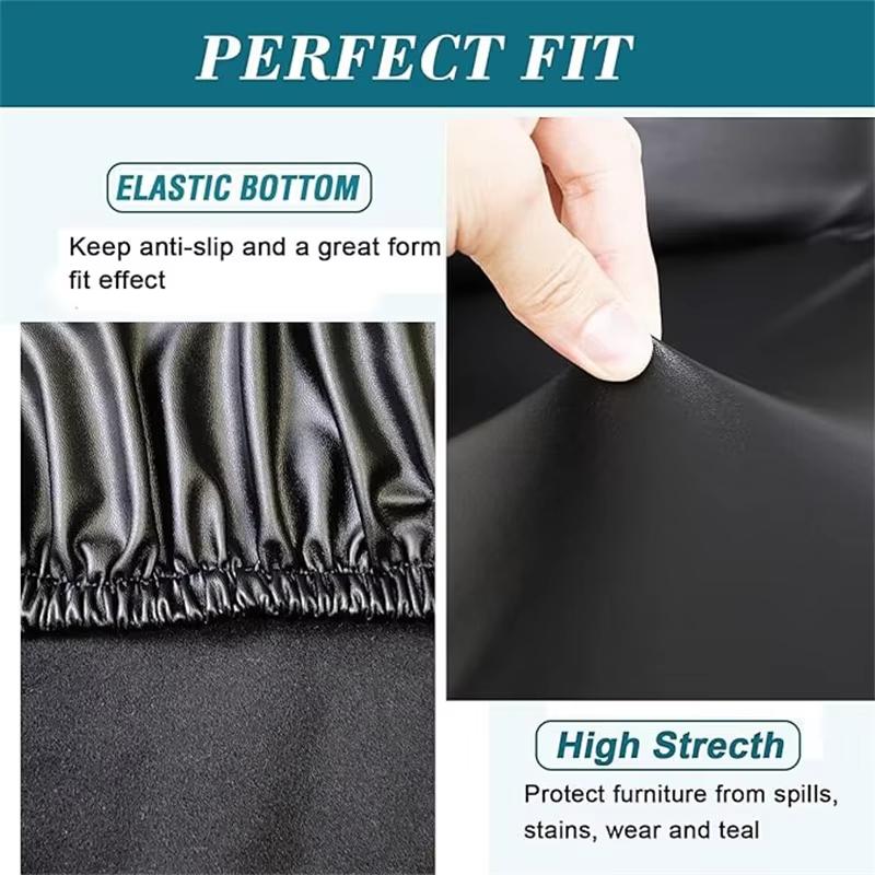 Waterproof PU Leather Chair Seat Cover Solid Kitchen Dining Room Cushion Protector Durable Easy Clean