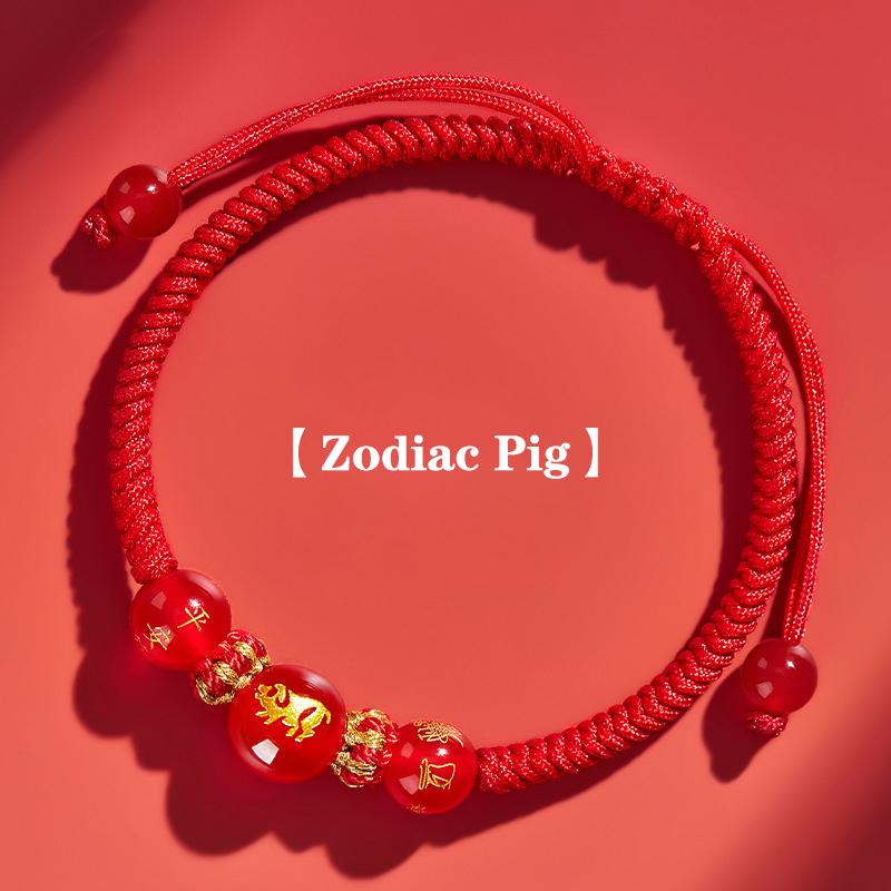 Chinese Style Zodiac Red Rope Braided Bracelet For Men Women Simple  Year Lucky Bracelet Amulet Jewelry Accessories Gifts