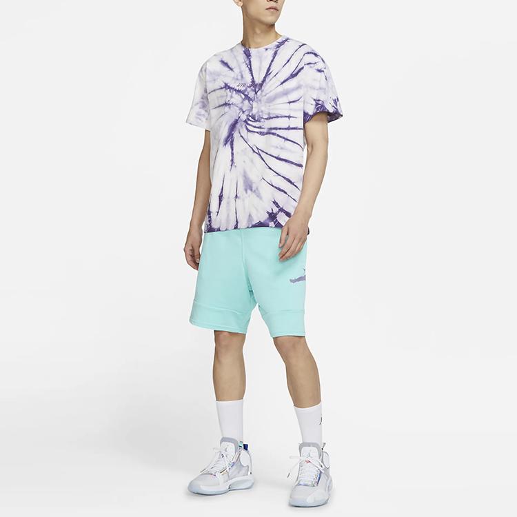 Jordan Tie-Dye Print Loose Knit Short Sleeve T-Shirt Men Tops Light-Purple DQ3903-102