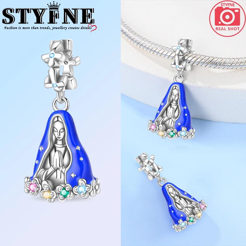 Exquisite Copper Nossa Senhora Aparecida Dangle Cross Charms Pendants Fit Original Bracelets Diy Jewelry For Women